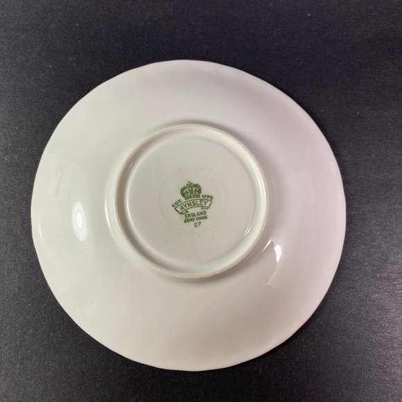 RARE !! Aynsley Bone china wide mouth yellow & brown floral # 2444 - Picture 9 of 9